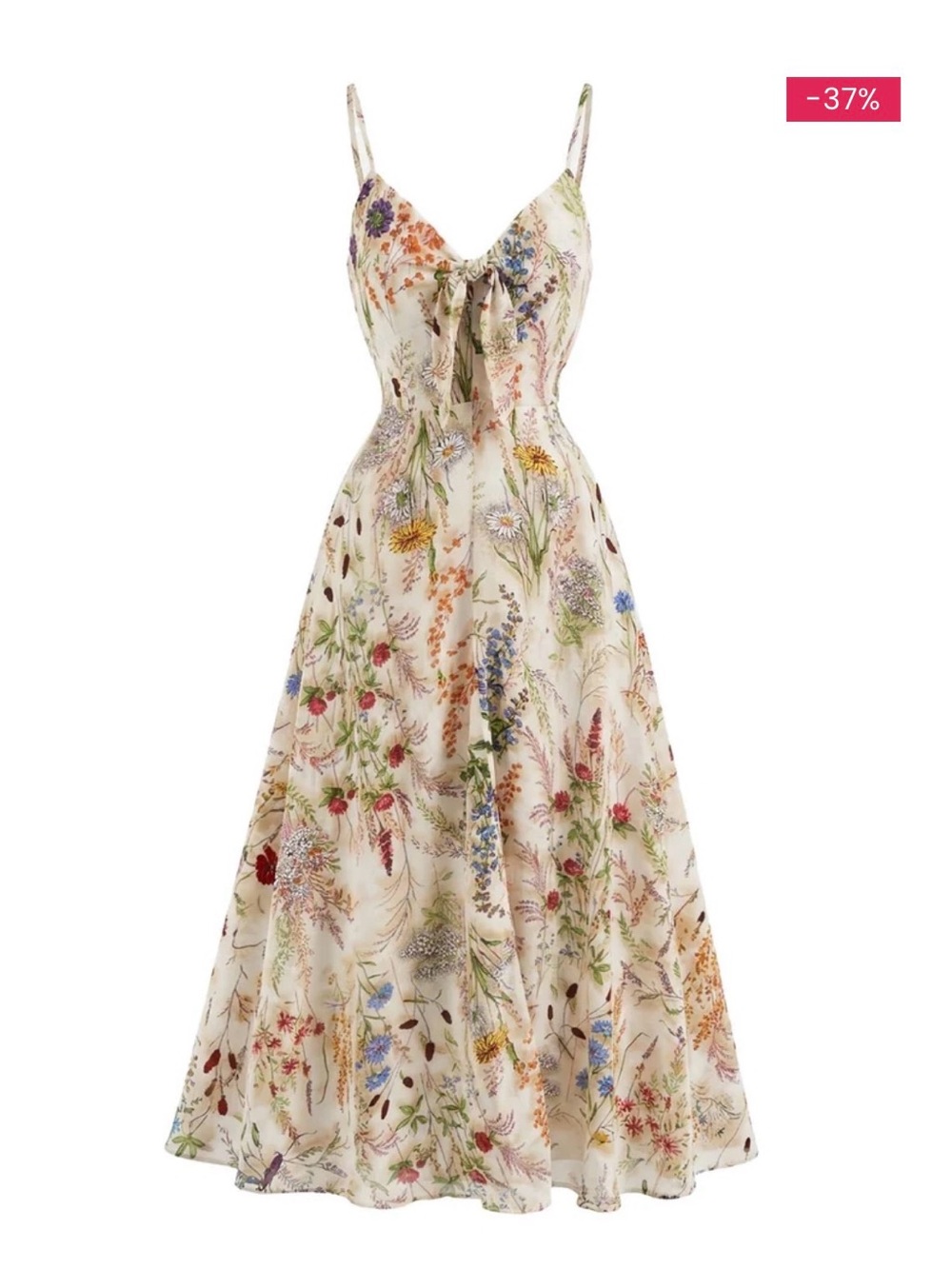 NWT Retro Stage Maxi Dress - Cream Floral Print